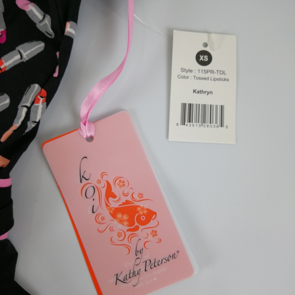 Koi Scrub Top Mock Wrap Women's XS 115PR - Picture 3 of 6